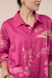 WILDERNESS SONG BLOOM SHIRTS SANGRIA RED