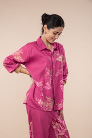 WILDERNESS SONG BLOOM SHIRTS SANGRIA RED