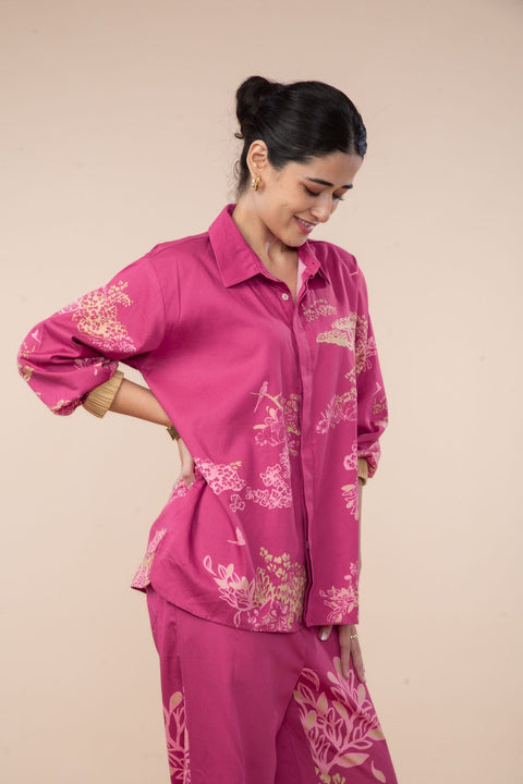 WILDERNESS SONG BLOOM SHIRTS SANGRIA RED