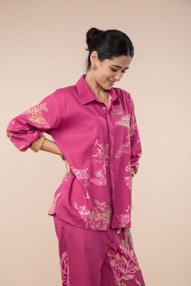 WILDERNESS SONG BLOOM SHIRTS SANGRIA RED