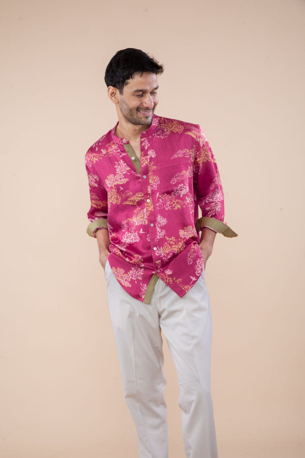 Wilderness Song Full Sleeve Shirt (Sangria Pink)
