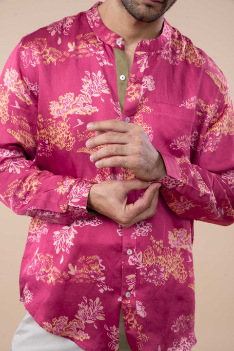 WILDERNESS SONG FULL SLEEVE SHIRT  SANGRIA RED