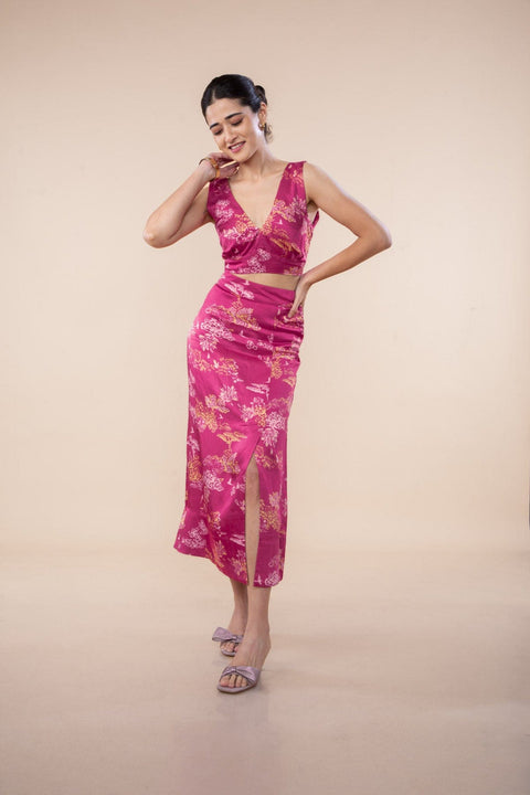 WILDERNESS SONG MIDI SKIRT  SANGRIA RED