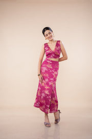 WILDERNESS SONG MIDI SKIRT  SANGRIA RED