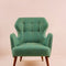 Winged Accent Chair in Herringbone Astral Green Fabric