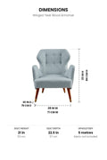 ARMCHAIRS & ACCENTS Winged Teak Wood Armchair