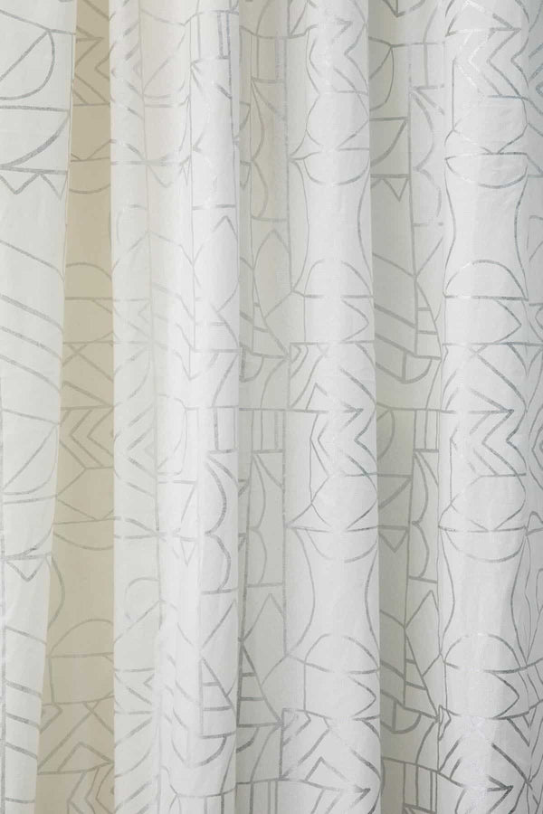 Wireframe White Cotton Fabric Swatch