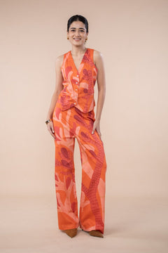 BOTTOMS Wonderland Flared Pants (Chilly Orange)