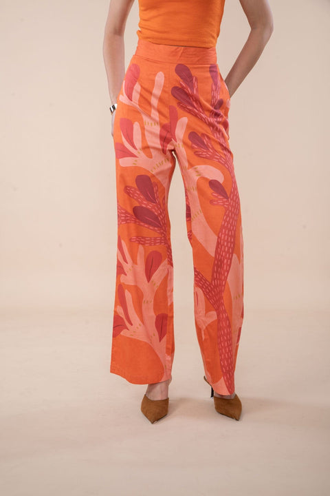 WONDERLAND FLARED PANTS  CHILLY ORANGE