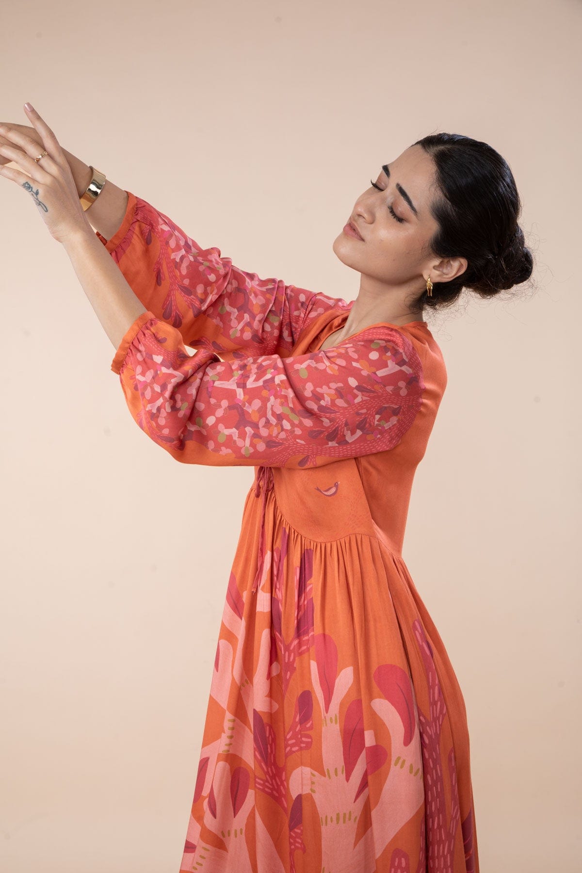 WONDERLAND MIDI DRESS  CHILLY ORANGE