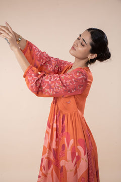 WONDERLAND MIDI DRESS  CHILLY ORANGE