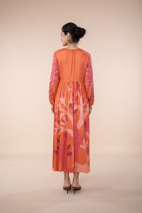 WONDERLAND MIDI DRESS  CHILLY ORANGE