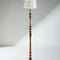 Wooden Teak Wood Floor Lamp with Celestial Sky Taper Lampshade (Lunar Gold)