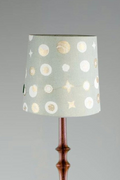 Lighting Bundle Wooden Teak Wood Floor Lamp with Celestial Sky Taper Lampshade (Lunar Gold)