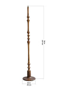 Lighting Bundle Wooden Teak Wood Floor Lamp with Loose Weave Drum Lampshade (Off White)