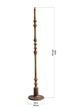 Lighting Bundle Wooden Teak Wood Floor Lamp with Rorschach Drum Lampshade (Emerald Green)