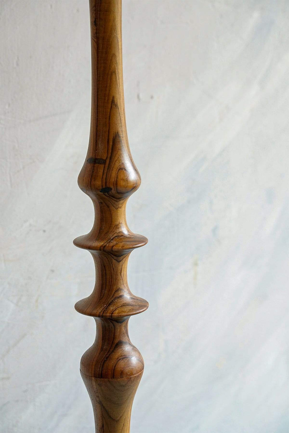 Lighting Bundle Wooden Teak Wood Floor Lamp with Rorschach Taper Lampshade (Emerald Green)