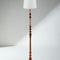 Wooden Teak Wood Floor Lamp with Solid Taper Lampshade (Off White)