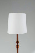 Lighting Bundle Wooden Teak Wood Floor Lamp with Solid Taper Lampshade (Off White)