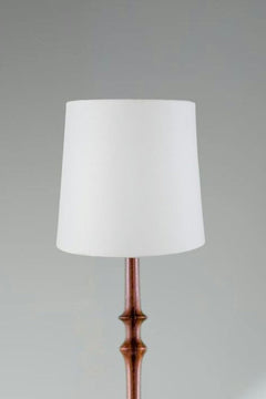 Lighting Bundle Wooden Teak Wood Floor Lamp with Solid Taper Lampshade (Off White)