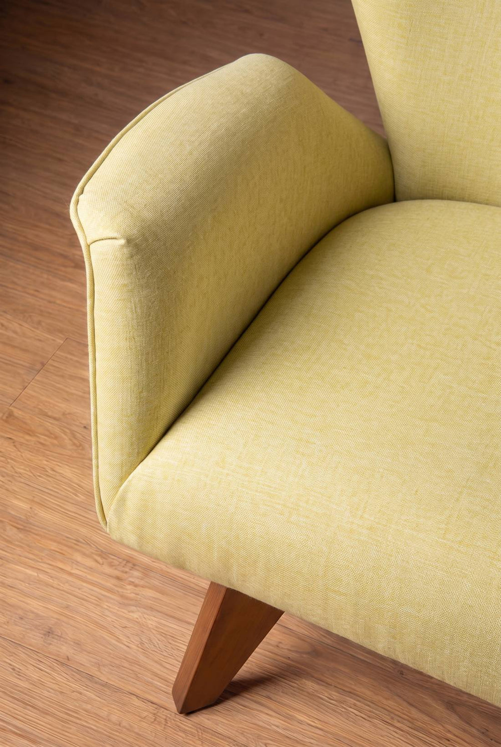Upholstered Bundle Wrap Accent Chair in Solid Twisted Herbal Green Fabric