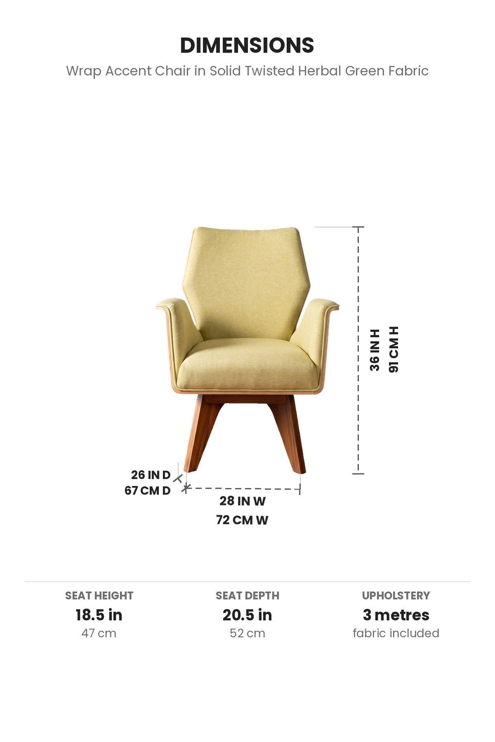 Upholstered Bundle Wrap Accent Chair in Solid Twisted Herbal Green Fabric