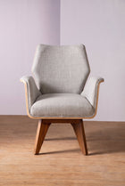 Wrap Accent Chair in Raffia Ecru Fabric