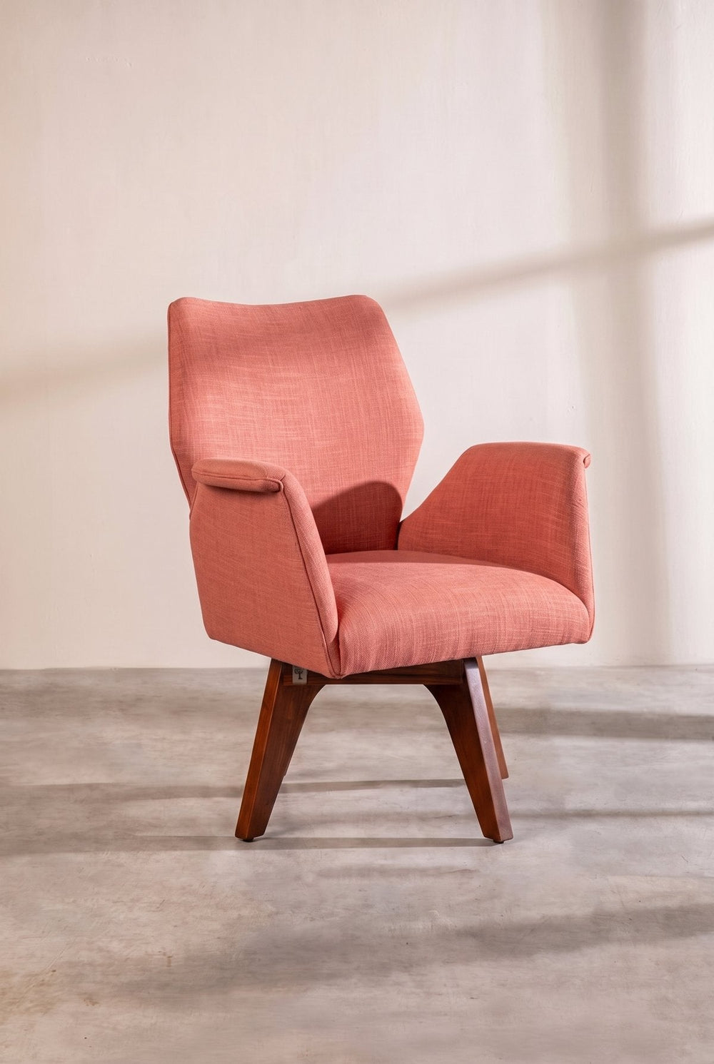 Upholstered Bundle Wrap Accent Chair in Raffia Red Pepper Fabric