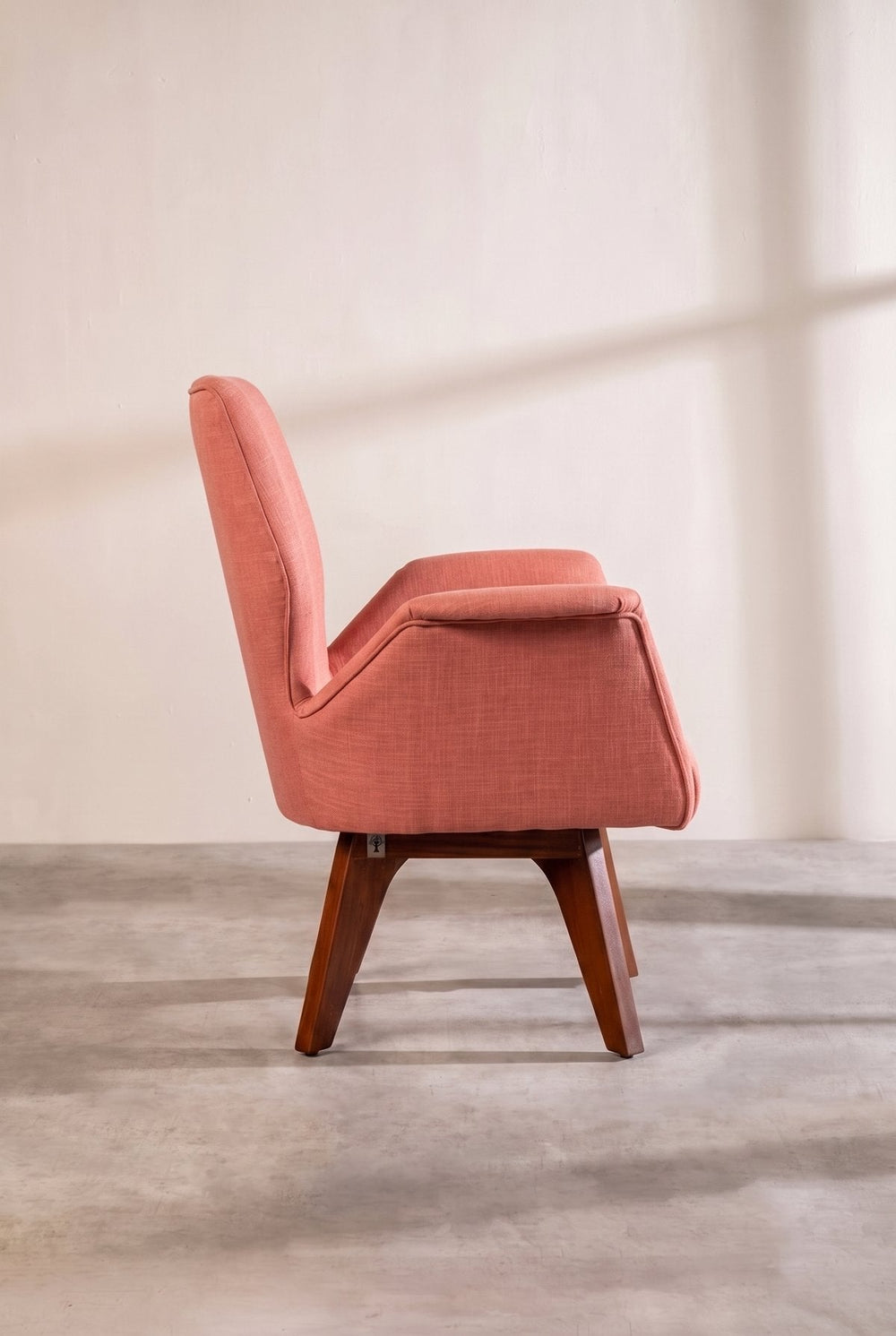 Upholstered Bundle Wrap Accent Chair in Raffia Red Pepper Fabric