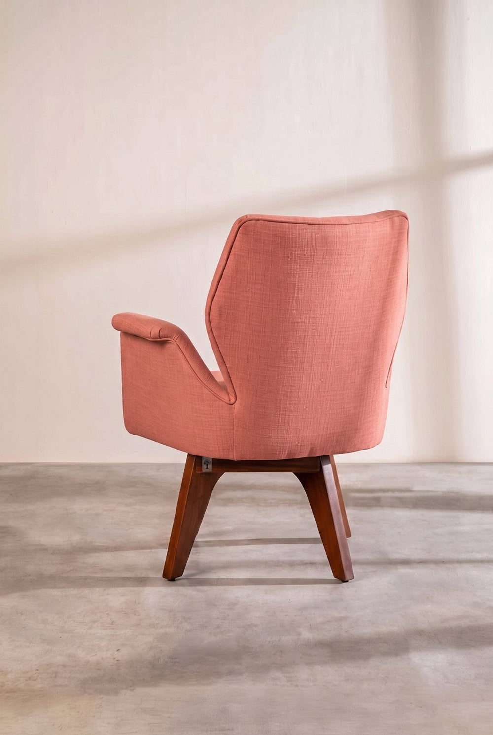 Upholstered Bundle Wrap Accent Chair in Raffia Red Pepper Fabric