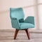 Wrap Accent Chair in Raffia Turquoise Fabric