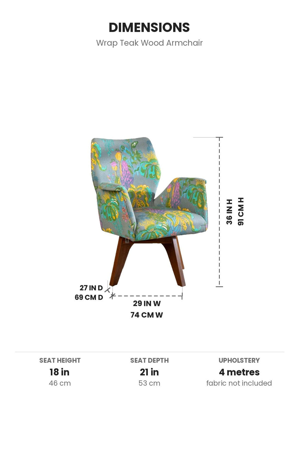 ARMCHAIRS & ACCENTS Wrap Teak Wood Armchair