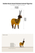 FIGURINES Golden Buck Hand Painted Animal Figurine