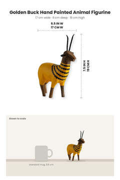 FIGURINES Golden Buck Hand Painted Animal Figurine