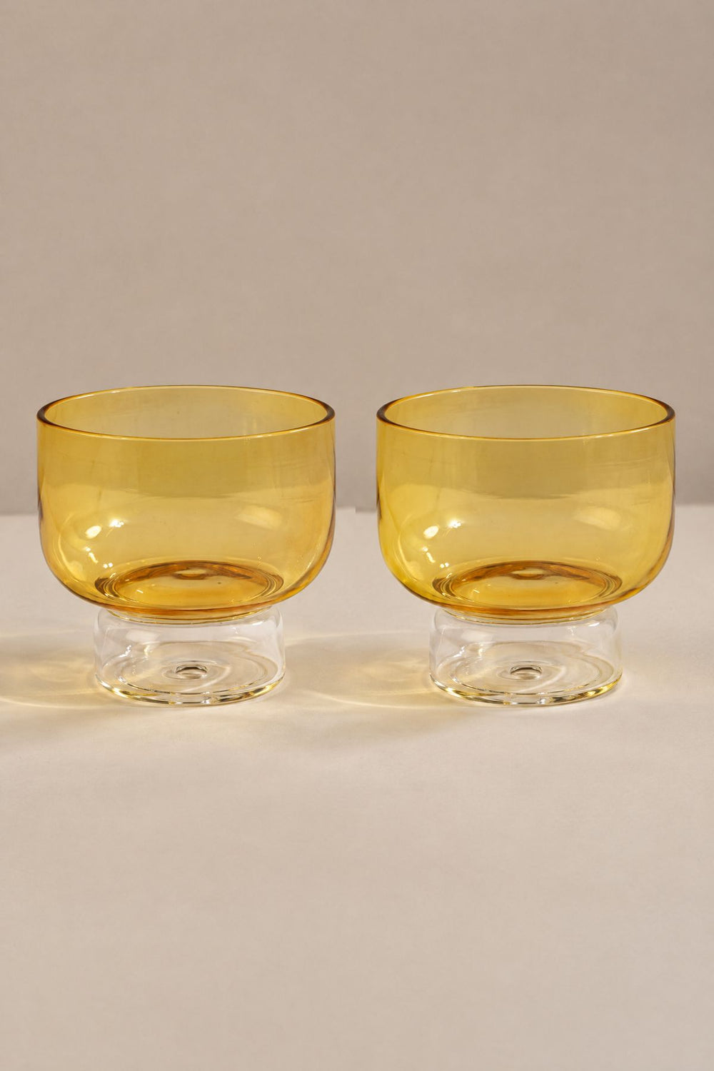 DRINKING GLASSES Flare Yellow Cocktail Glass (Set Of 2)