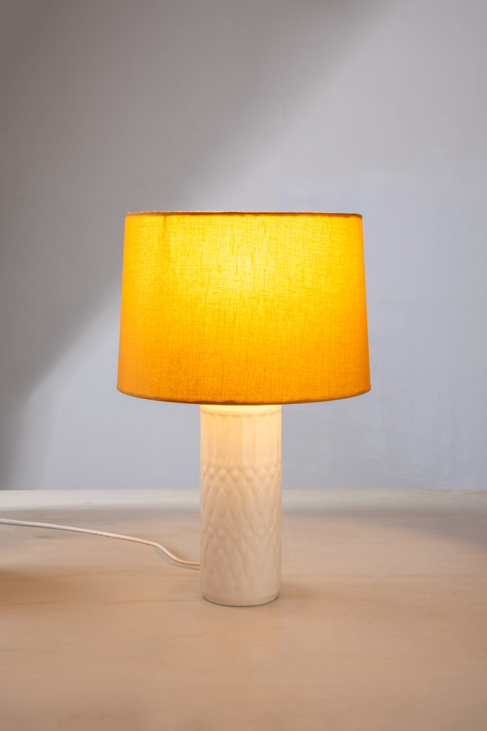 LAMPSHADES Solid Medium Tapered Drum Lampshade (Yellow)