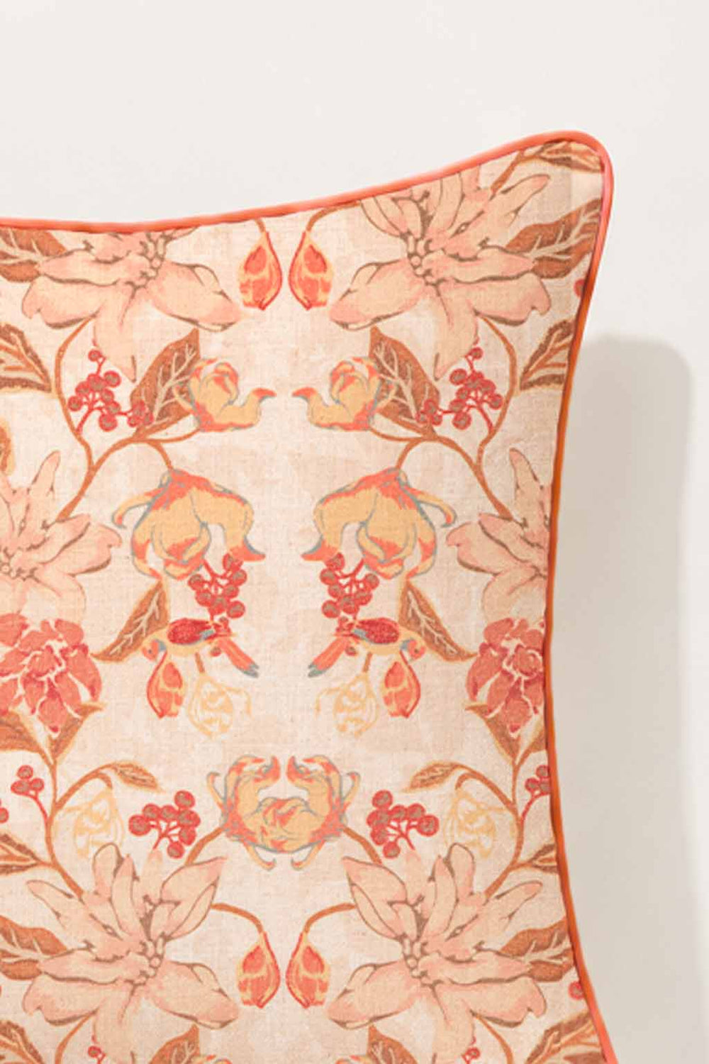 PRINT & PATTERN CUSHIONS Ylang Ylang With Doves Amber Yellow Cushion Cover (41 X 41 Cm)