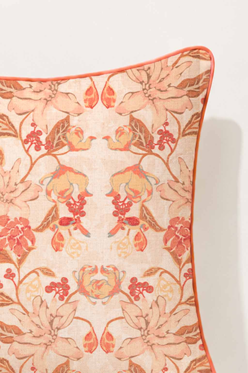 PRINT & PATTERN CUSHIONS Ylang Ylang With Doves Amber Yellow Cushion Cover (41 X 41 Cm)