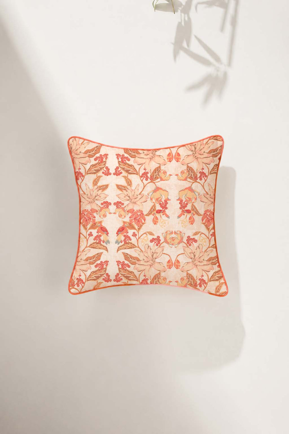 PRINT & PATTERN CUSHIONS Ylang Ylang With Doves Amber Yellow Cushion Cover (41 X 41 Cm)