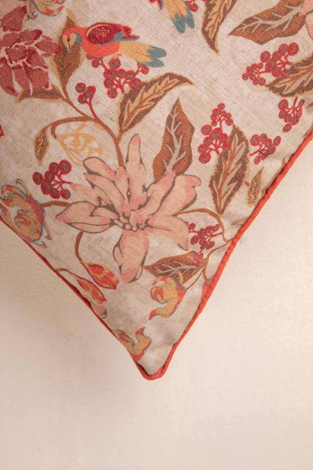 PRINT & PATTERN CUSHIONS Ylang Ylang With Doves Amber Yellow Cushion Cover (41 X 41 Cm)
