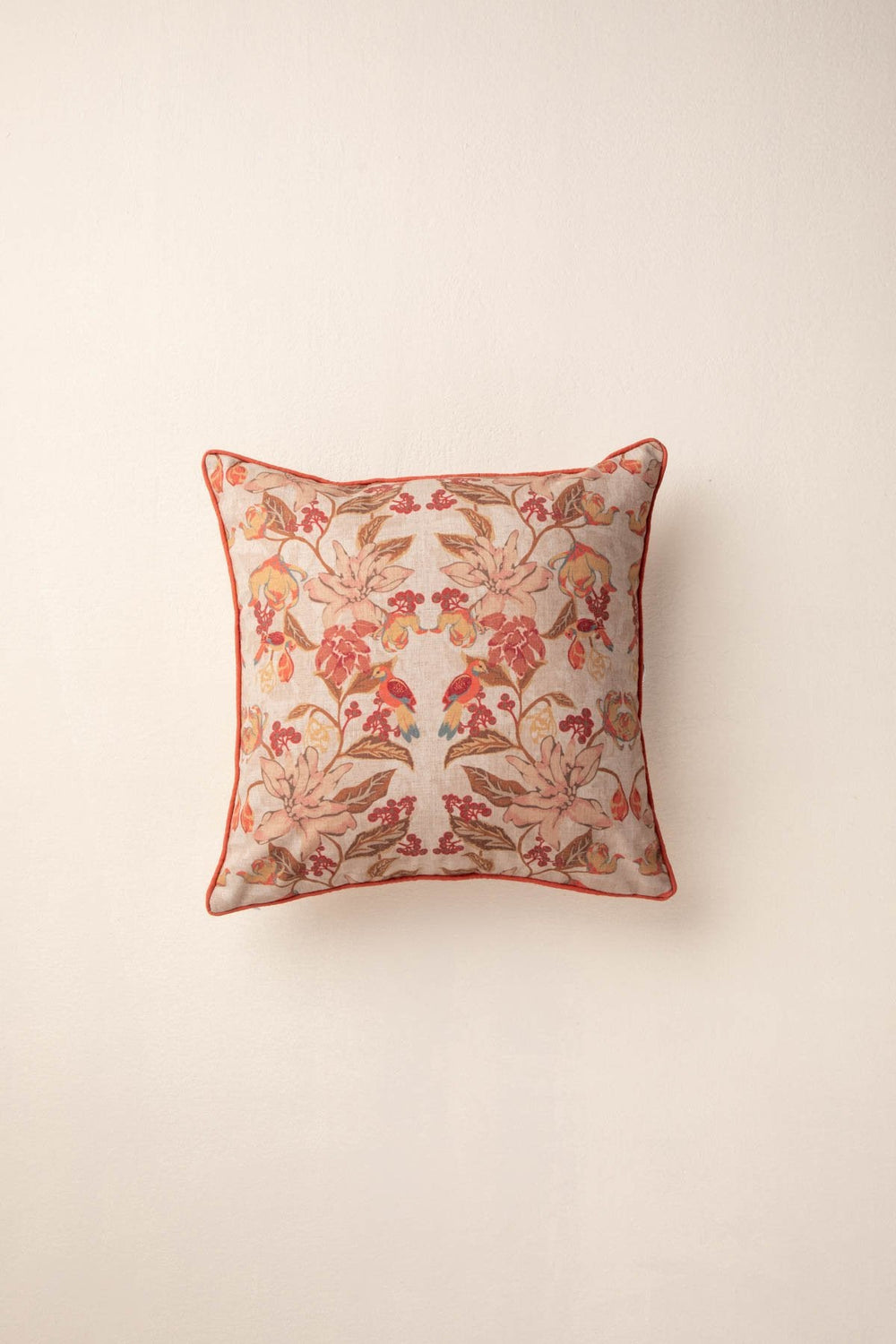 PRINT & PATTERN CUSHIONS Ylang Ylang With Doves Amber Yellow Cushion Cover (41 X 41 Cm)