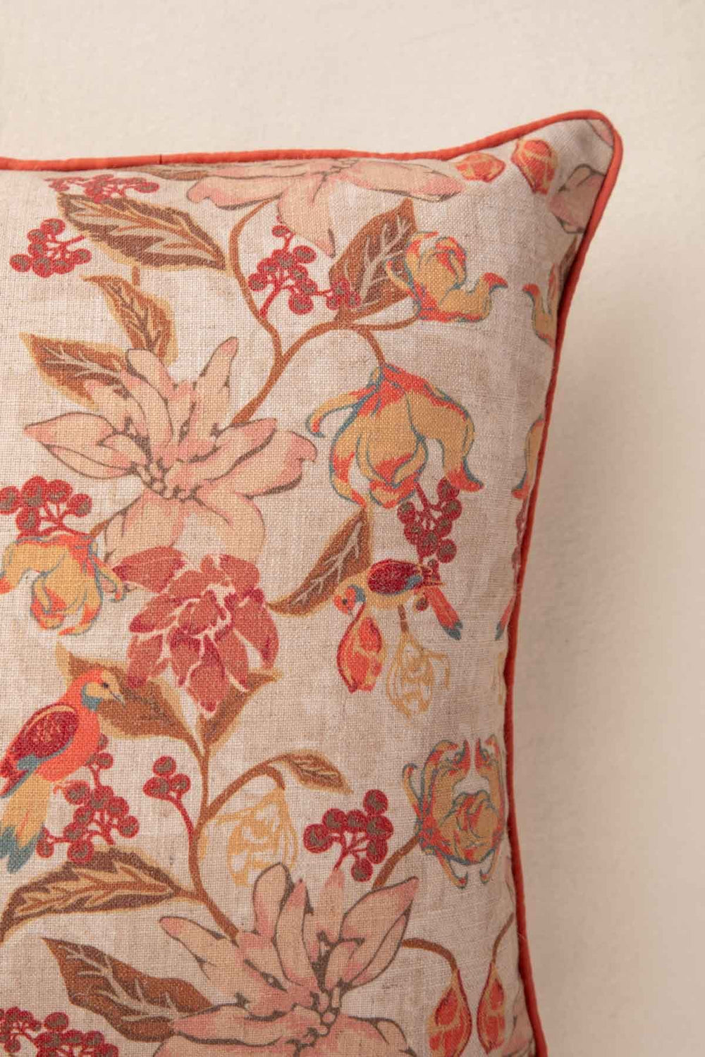 PRINT & PATTERN CUSHIONS Ylang Ylang With Doves Amber Yellow Cushion Cover (41 X 41 Cm)