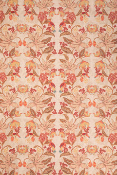 Ylang Ylang With Doves Amber Yellow Printed Fabric Swatch