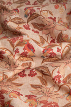 Ylang Ylang With Doves Printed Upholstery Fabric (Amber Yellow)