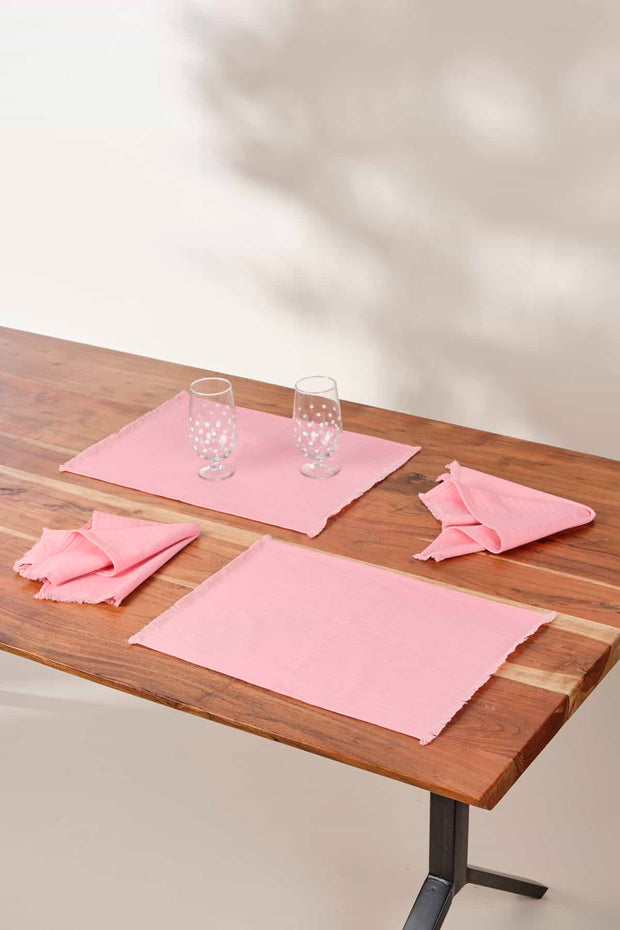 TABLE MAT Pink Solid Table Mat (Set Of 4)