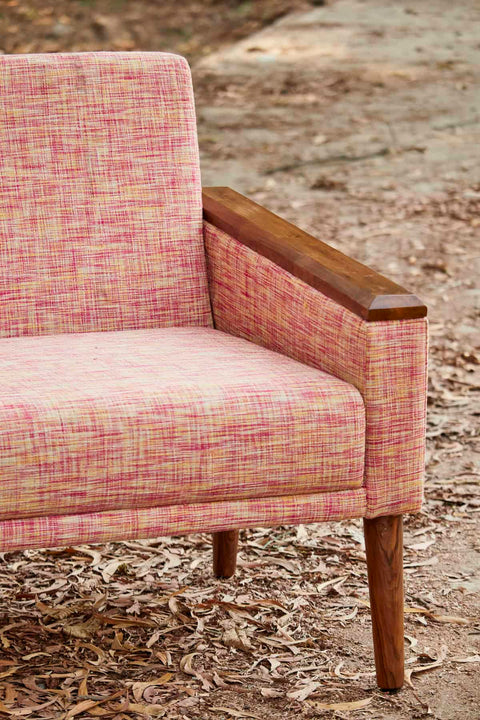 UPHOLSTERY FABRIC SWATCH Raffia Pink Field Upholstery Fabric Swatch