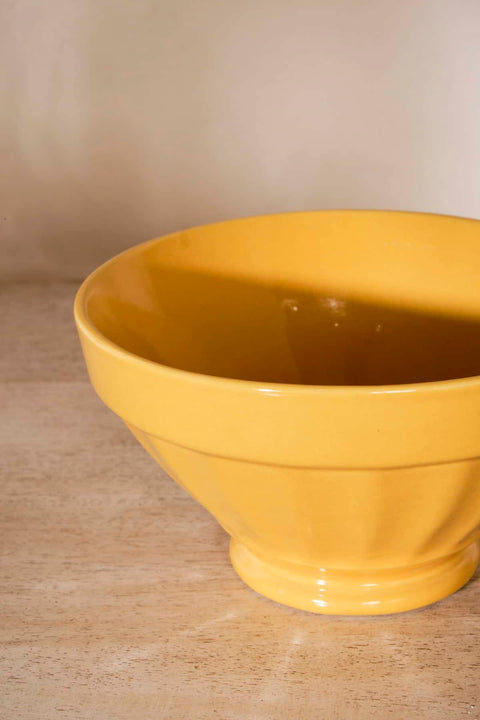 BOWL Color Pop Ribbed Bowl Mustard