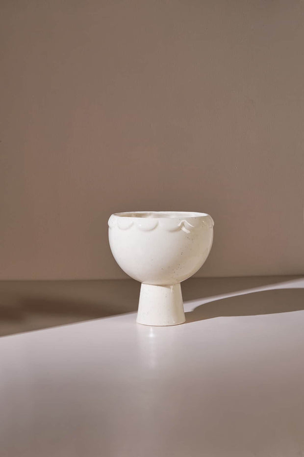 FLOWER VASE Chalise Ceramic Vase (White)