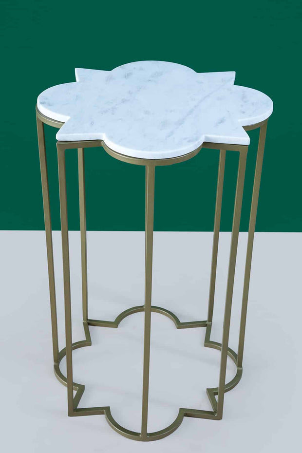 SIDE TABLE Quatrefoil Side Table (Gold)
