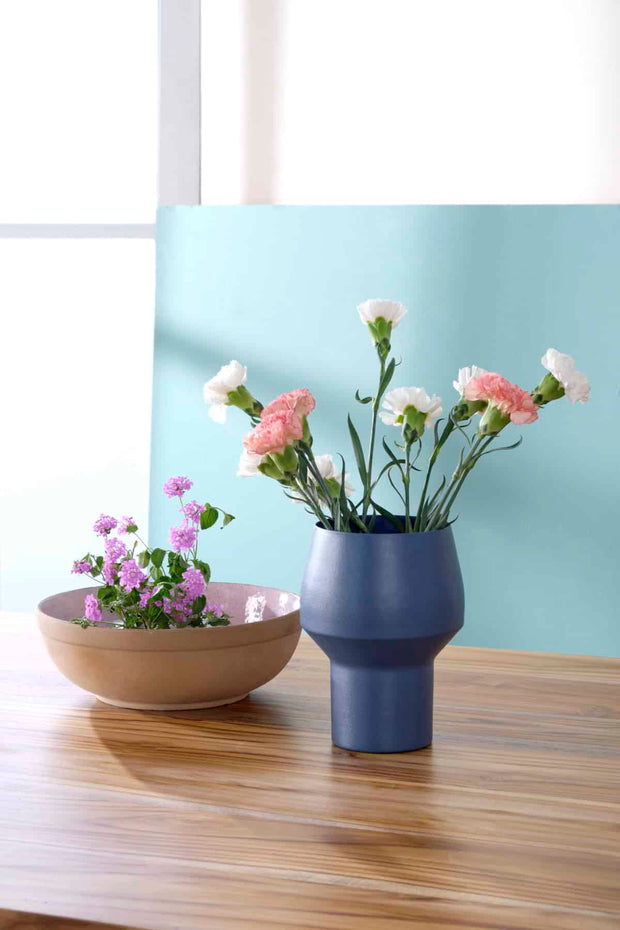 FLOWER VASE Cusp Metal Vase (Teal)